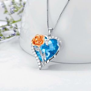 Aquamarine Heart Necklace-Show your love with this beautiful necklace.